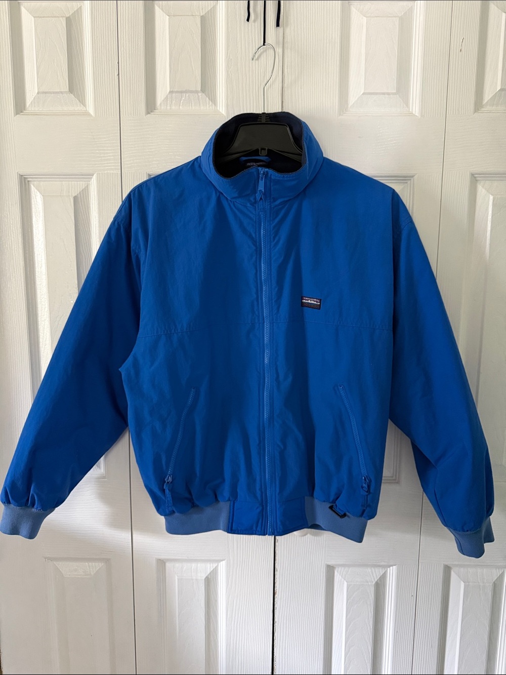 Vintage 80s 90s White Sierra Blue Women Jacket Windbreaker Sz L